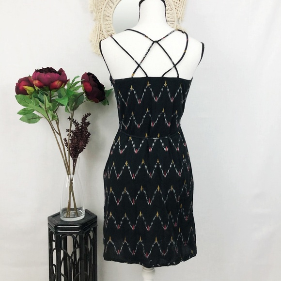 Loft chevron print cross strap casual dress 4 - Picture 3 of 8